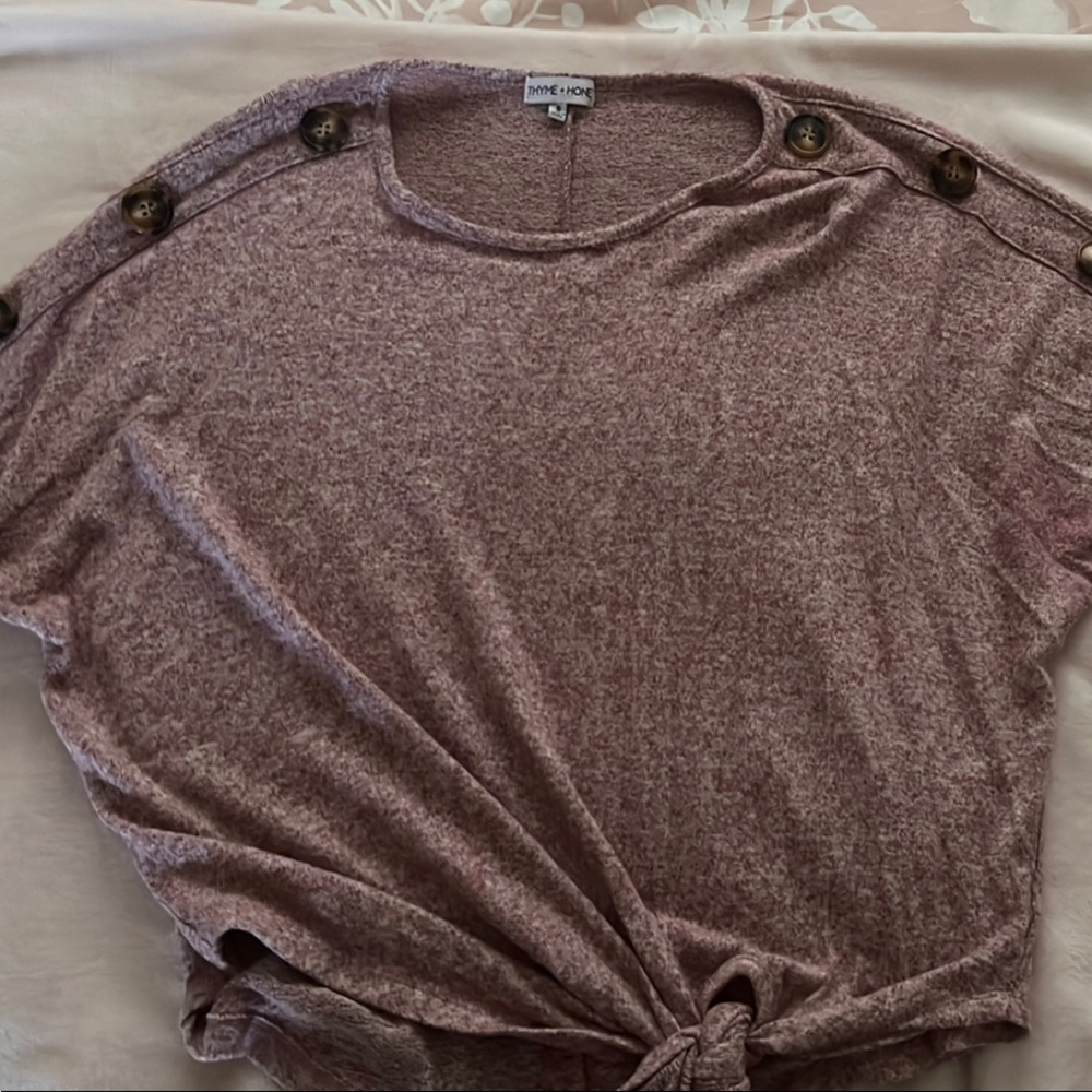 Pink Button-Detail Top